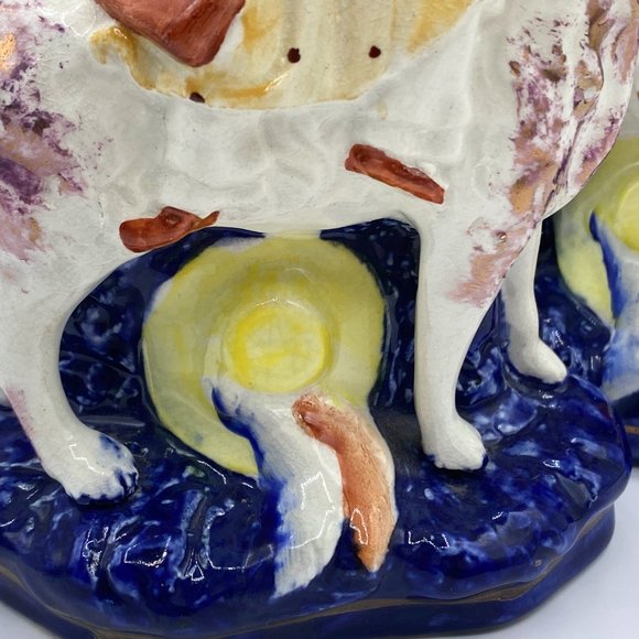 c1900 Antique Pair of Staffordshire Royal Children on Spaniels - Picture 8 of 15